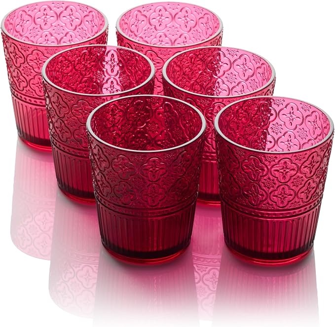 Victoria Ruby Set of 6 Premium Acrylic DOF Glass 16 oz – Unbreakable Drinkware by CERTIFIEDINTERNATIONAL