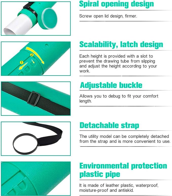 2-Pack Extendable Poster Tubes Expand from 24.5” to 40” - Image 3