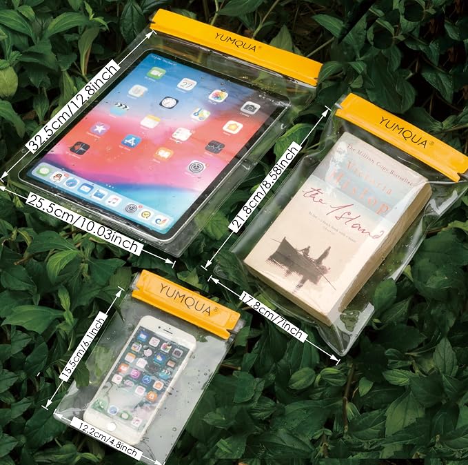 YUMQUA Clear Waterproof Bags 5 Pack Set, Watertight Pouch Holder - Image 2