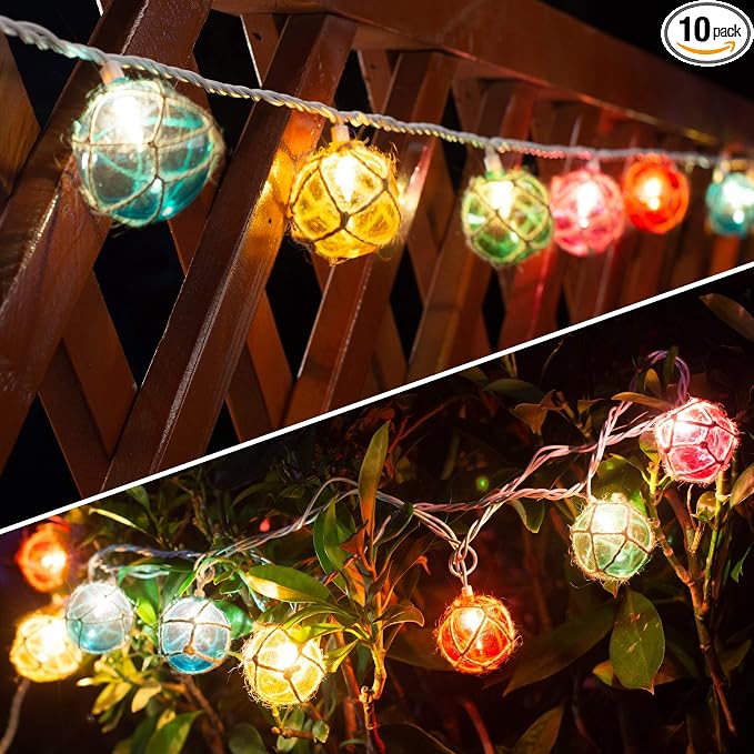 Brillarlights Nautical Fishing Float String Lights, Beach Themed Buoy Lights by Brillarlights