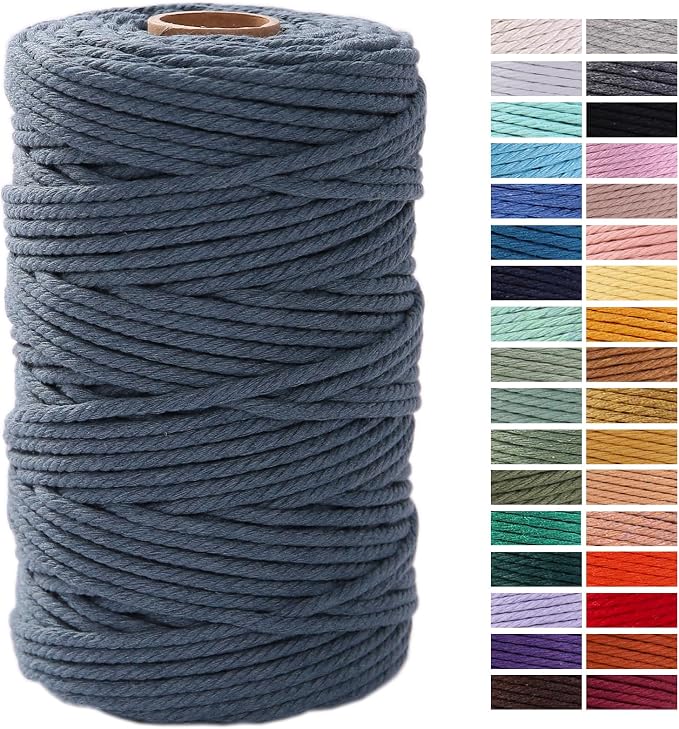 Teal Macrame Cord 4mm x 109Yards, Colored Cotton Rope Craft Cord Colorful by AestheticDesignforYou