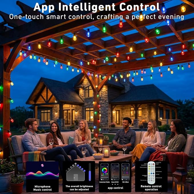 Outdoor String Lights, 400FT Smart RGB+IC Patio Lights - Image 3