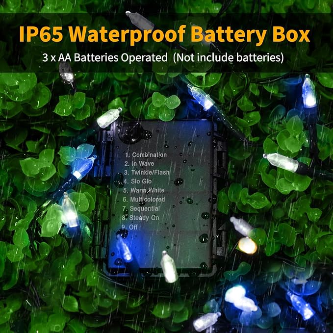 Brightown Battery Operated Christmas Lights 2 Pack 18 Feet 50 LED Clear Mini - Image 2
