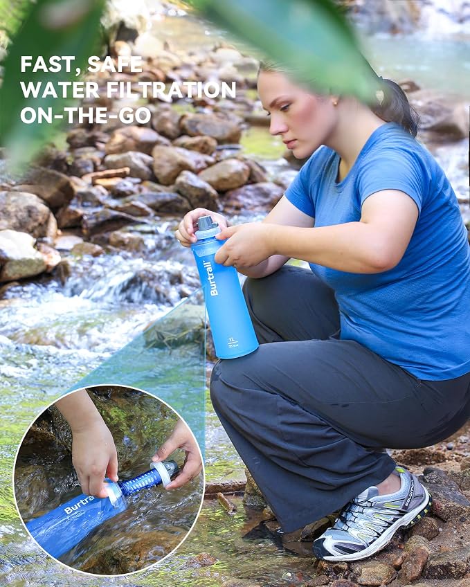 1.0L Collapsible Water Filter Bottle, BPA-Free Ultralight & Durable Squeeze - Image 2