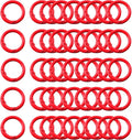 Carabiner Clip 48Pcs Red Metal Key Ring Clip Circle Keychain Rings Bulk Spring by KJMLDIY