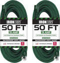 Iron Forge Cable 2 Pack Weatherproof 50 Ft Outdoor Extension Cord by IronForgeCable