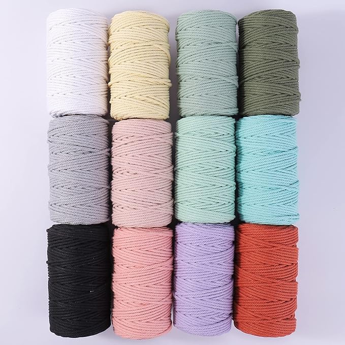 Pinkish Grey Macrame Cord 4mm x 109Yards, Colored Cotton Rope Craft Cord - Image 5