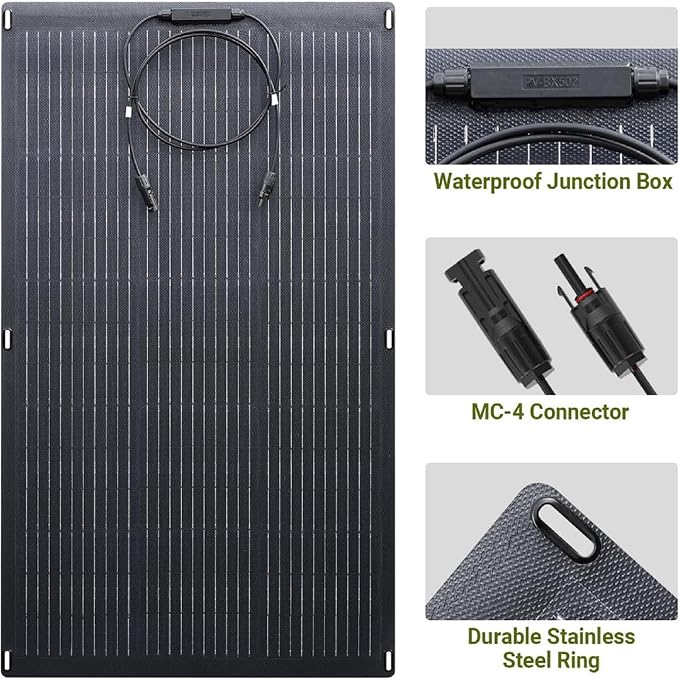 ALLPOWERS SF200 Flexible Solar Panel 200w Ultra Thin 3mm Bendable - Image 10