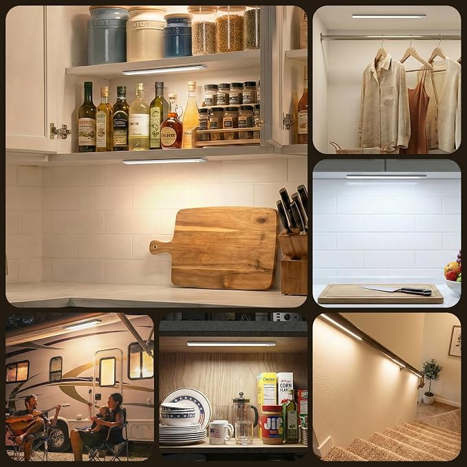 Reoshine 126 LED Under Cabinet Lighting Wireless, 2500mAh Rechargeable Closet - Image 9
