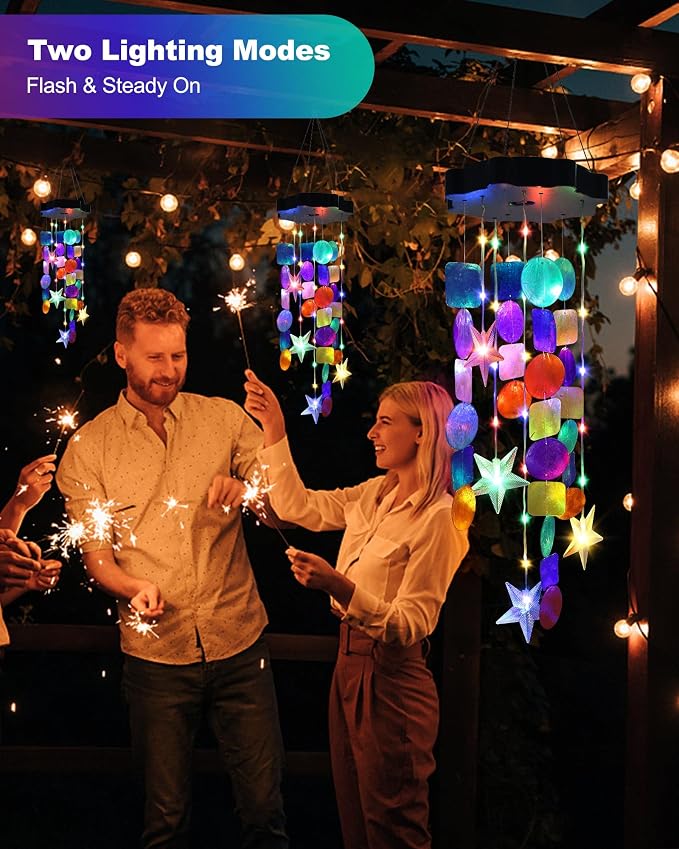 Toodour Solar Decorative Lights Outdoor, Colorful Shells Lights Gifts - Image 2