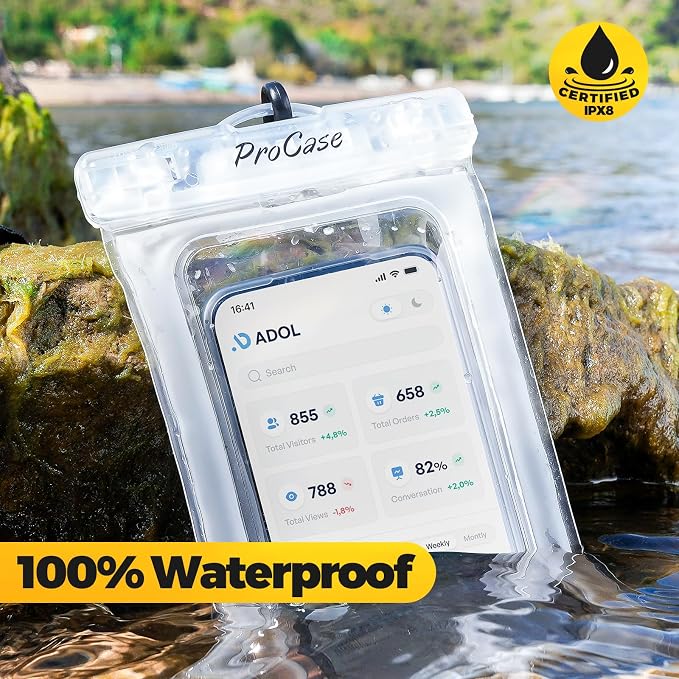 ProCase 2 Pack Floating Waterproof Phone Pouch IPX8, Universal Dry Bag Fits - Image 3