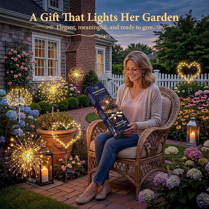 Solar Firework Lights, 6 Pack 120 LEDs 8 Lighting Modes Twinkle Solar Garden - Image 7