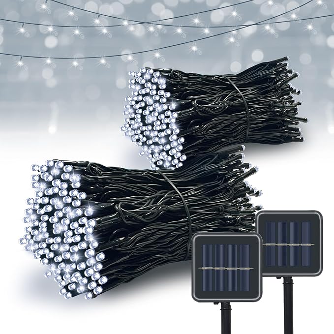 Vimorg Solar String Lights Outdoor, 2 Pack 79FT 200 LED Waterproof Solar by Vimorg