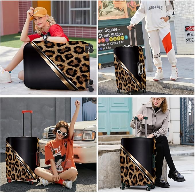ANNA QUEEN Leopard Print Luggage Cover, Luxury Animal Pattern Suitcase Protector - Image 6