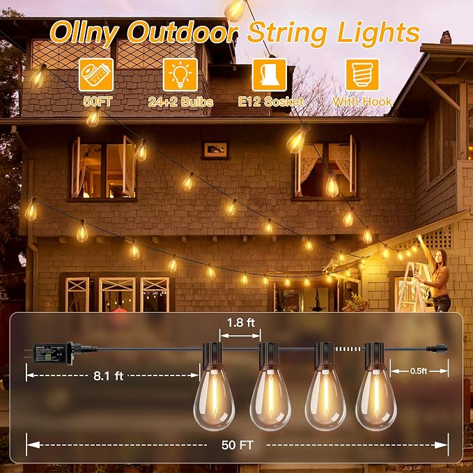 Ollny S11 50FT Outdoor String Lights - Image 5