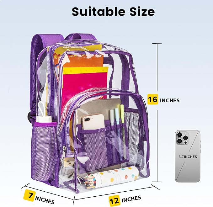 Vorspack Clear Backpack Heavy Duty PVC Transparent Backpack - Image 2