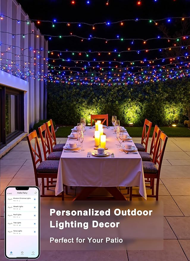 Minetom 82ft 250LED Color Changing Christmas Halloween Tree Lights, LED RGB - Image 4