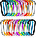 24pc Aluminum Carabiner Clip D Ring, Keychain Spring Hook, Small Carabiners Set by Zalava