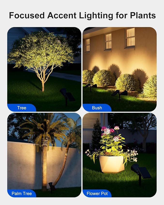 2 Pack Solar Spotlights Outdoor Waterproof - Image 6