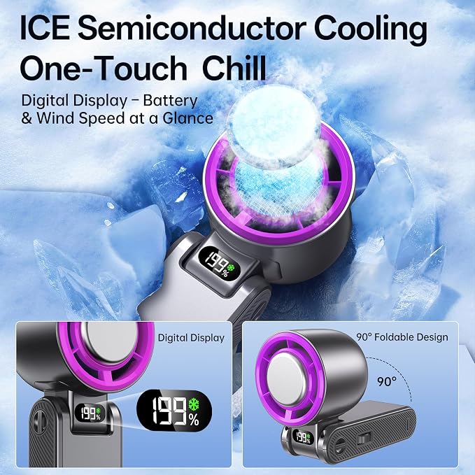 Handheld Portable fan with Turbo Cooling - Image 4
