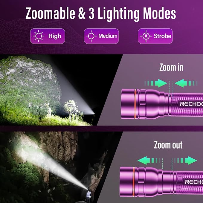 Rechargeable Flashlight 2 Pack, Bright Military Grade Torch Light High Lumens - Image 2