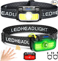 Favorlite 2 Pack Headlamp Rechargeable, 1300 Lumen Lightweight Bright by Favorlite