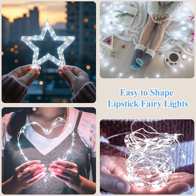 Lakumu 32FT Fairy Lights Battery Operated, Rechargeable String Lights - Image 6
