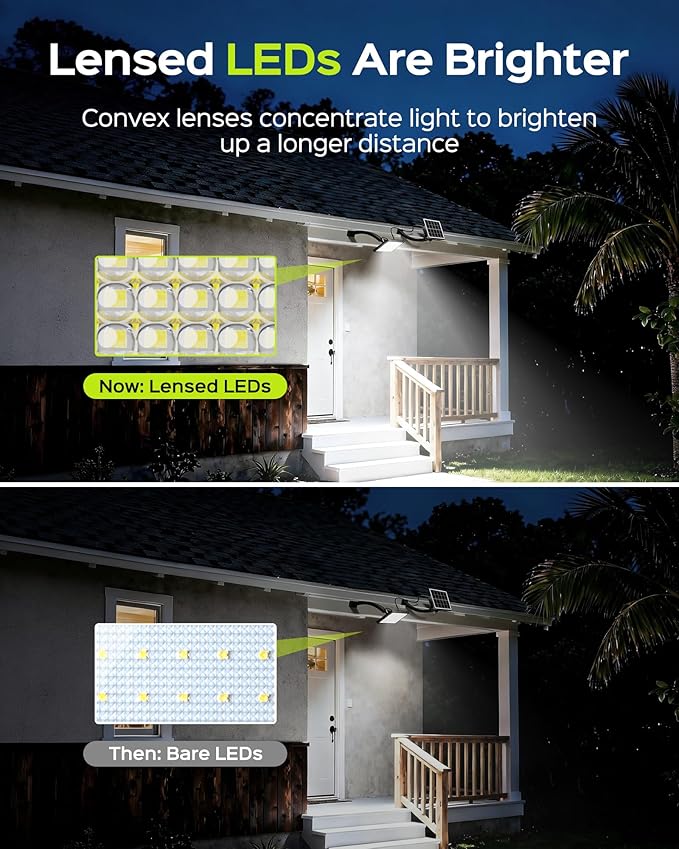 JACKYLED Solar Lights Outdoor 299 LED 1000 Lumens Bright Solar Wall Spotlight - Image 7
