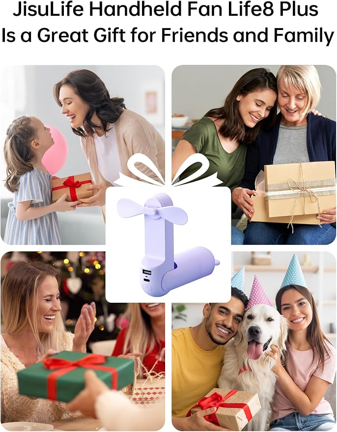 JISULIFE Handheld Fan 8 Plus: All-in-One Mini Fan - Image 8