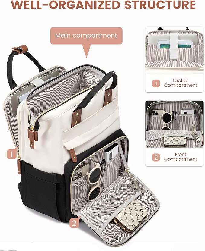 LOVEVOOK Laptop Backpack for Women, 17.3'' Waterproof Nurse Bag Teacher Work - Image 2