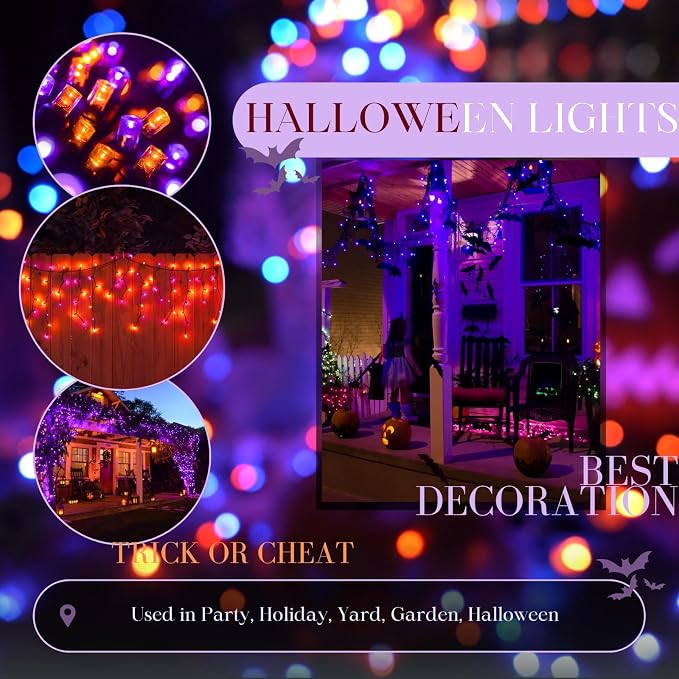 Connectable Purple and Orange Halloween Lights, Twinkle Light - Image 5