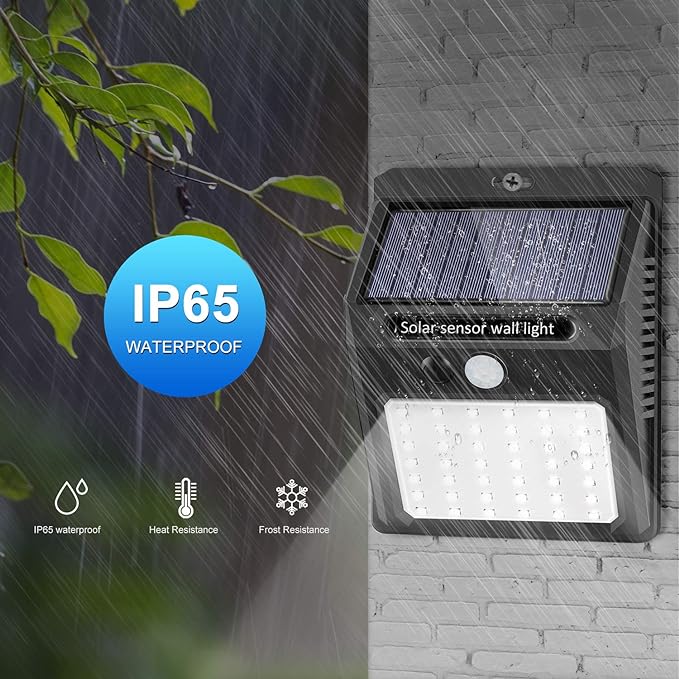 SEZAC Solar Lights Outdoor, Solar Security Lights Solar Motion Sensor Lights - Image 4