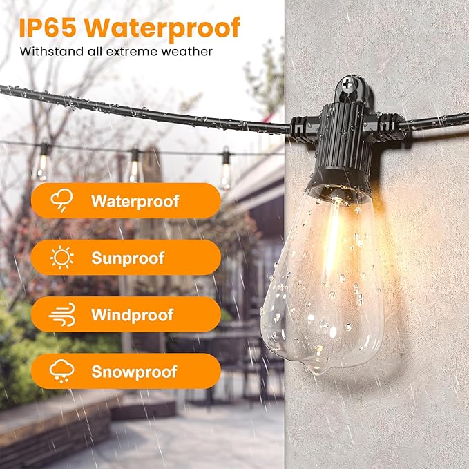 ZOTOYI Outdoor String Lights, 25FT Waterproof Patio Lights - Image 2