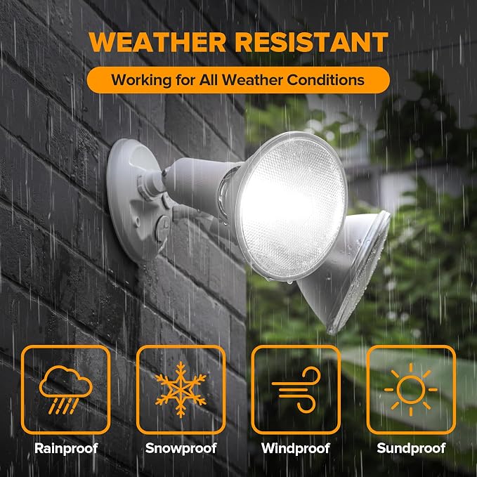 LUTEC 6 Pack Adjustable Twin Par Holder Outdoor Flood Lights, Switch Controlled - Image 6