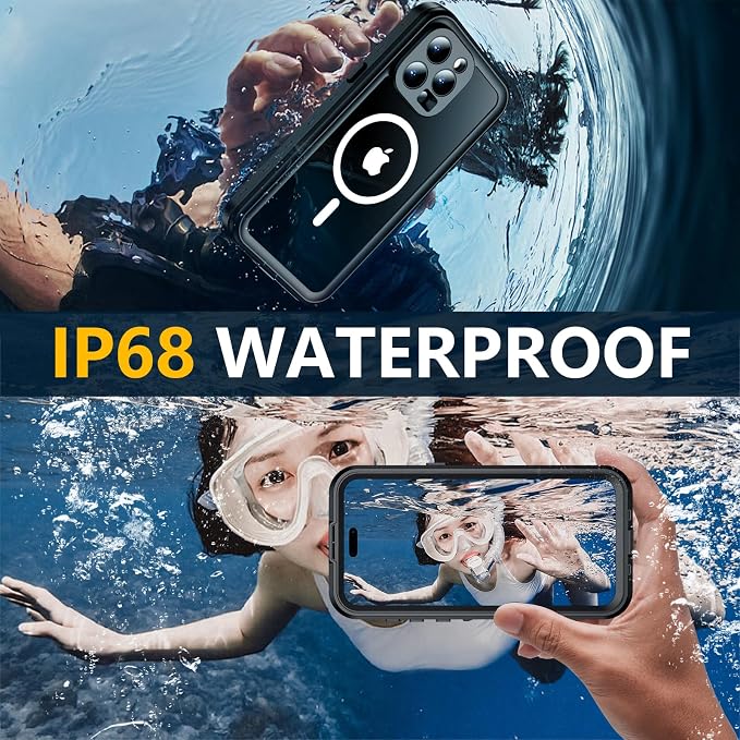 Red2Fire for iPhone 15 Pro Case Waterproof, Phone Case 6.1" Black/Clear - Image 2