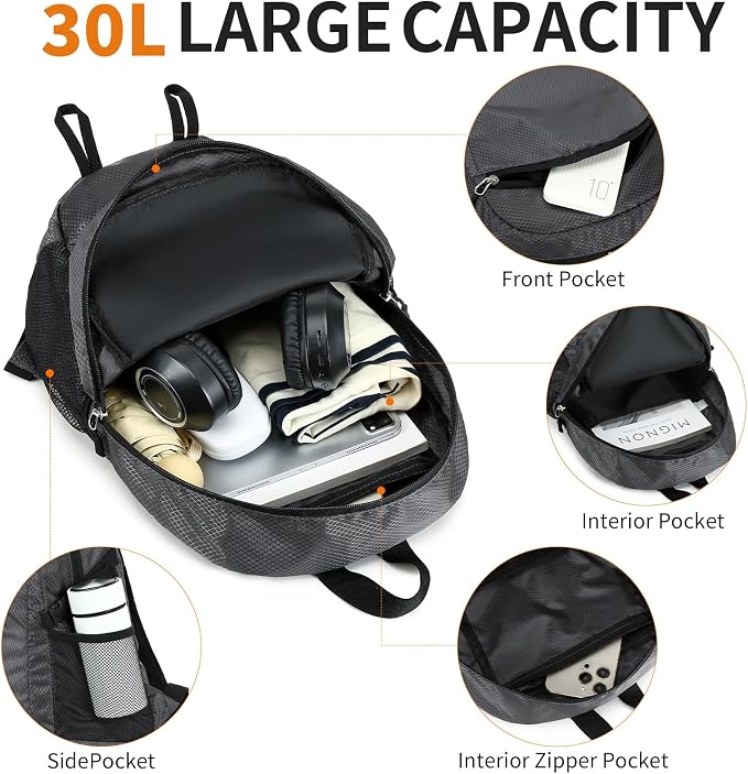 Small Hiking Backpack 35L Travel Lightweight Hiking Packable Daypack - Image 5
