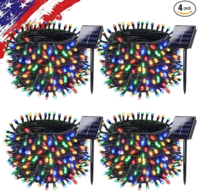 Upgrade 4Pack 400LED Solar String Lights by KAQ