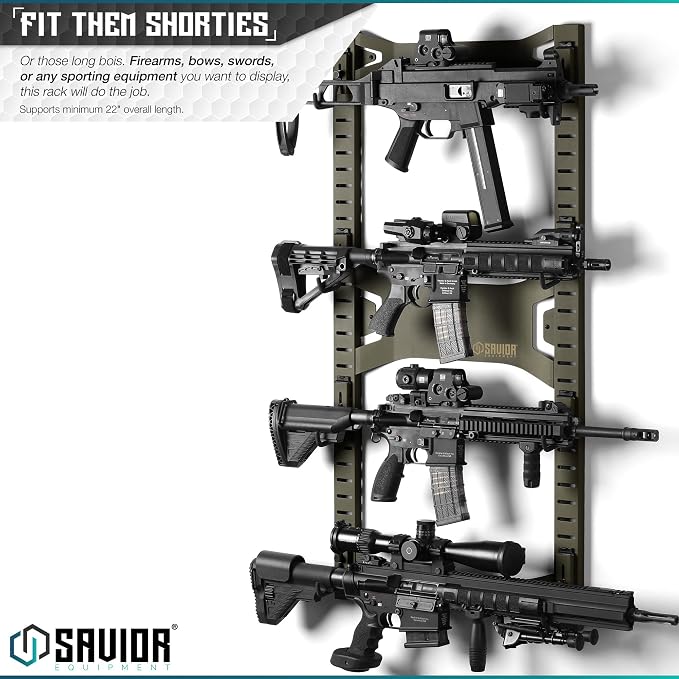 Savior Equipment Horizontal Steel Wall Mount Firearm Rifle Display Rack - Image 2