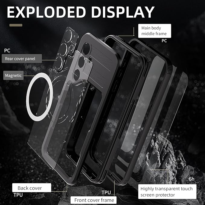 Hllhunkhe for Samsung Galaxy S25 Case, Rugged Full Body Underwater Protective - Image 3