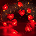 10FT Red Heart Fairy Lights Battery Operated by EXF
