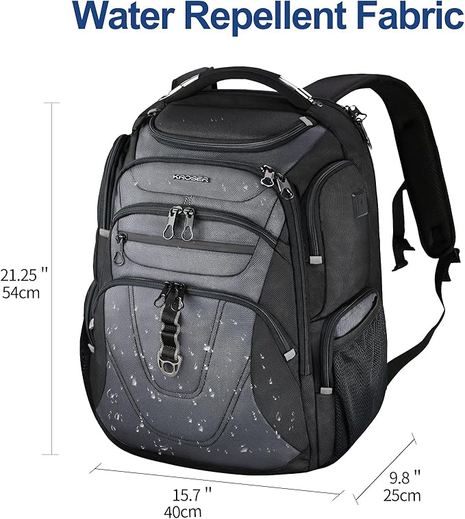 KROSER Friendly Travel Laptop Backpack 18.4 inch XXXL Gaming Backpack - Image 2