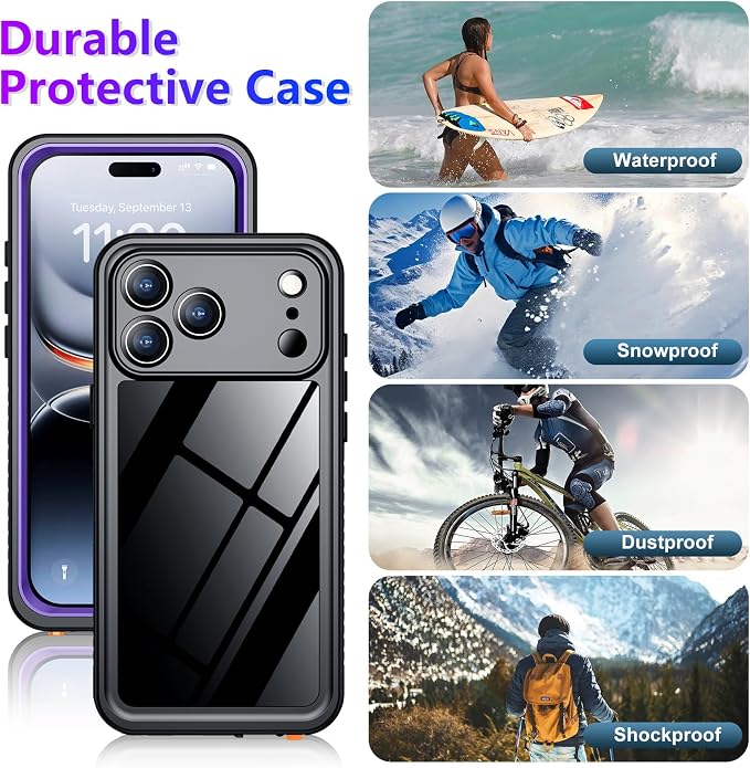 Temdan Compatible with iPhone 17 Pro Case, Waterproof Built-in Screen & Camera - Image 7