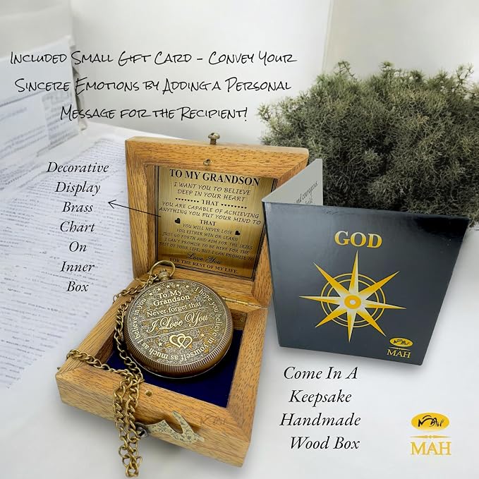Brass Compass Gift to My Son Never Forget I Love You, Sentimental Keepsake from - Image 6
