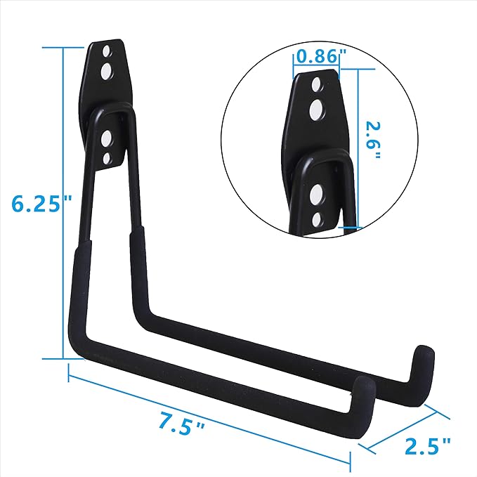 Garage Hooks, 4 Pack Wall Mount Storage Hanger - Image 3