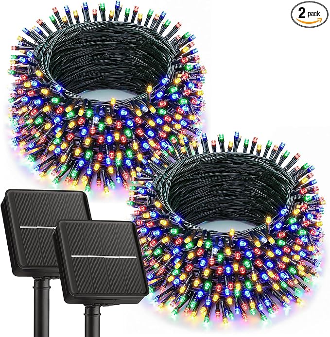 Brightown 2 Pack Solar String Lights Outdoor, Each 46Ft 120 LED Solar String by Brightown