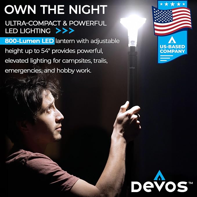 DEVOS - LIGHTRANGER 800 Mini Telescoping Camp Light, 4.5 Tall - Image 2