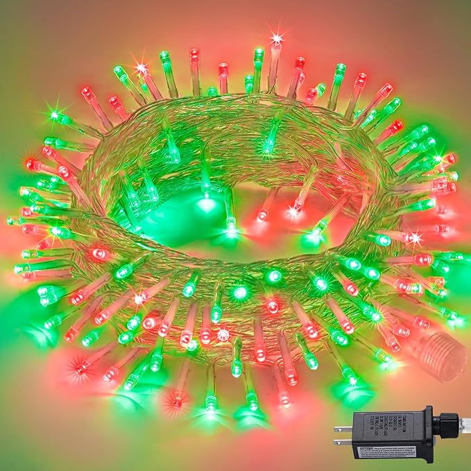 JMEXSUSS 200 LED Red and Green String Lights Outdoor, 66ft Christmas String by JMEXSUSS