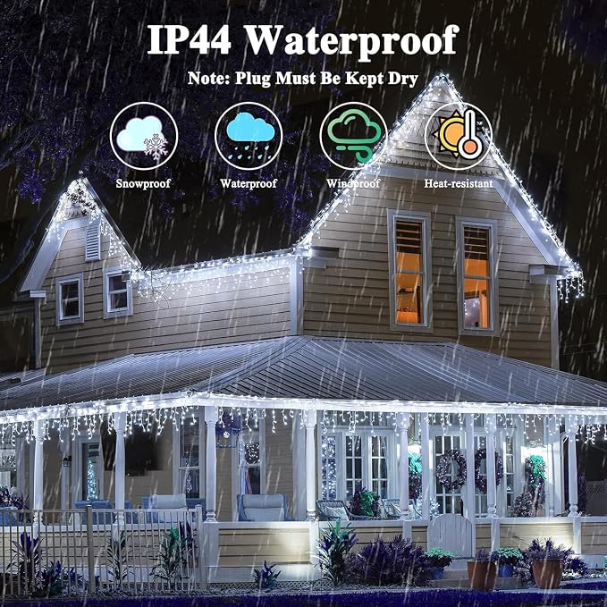 180FT 500LED Extra-Long String Lights Indoor Outdoor Clear Wire, Cold White - Image 4