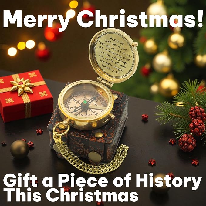 Handmade Brass Antique Compass - Image 2