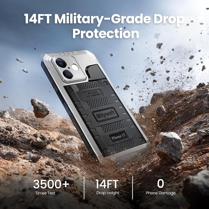 Mitywah Waterproof Case for iPhone 17, Rugged Metal Case - Image 4